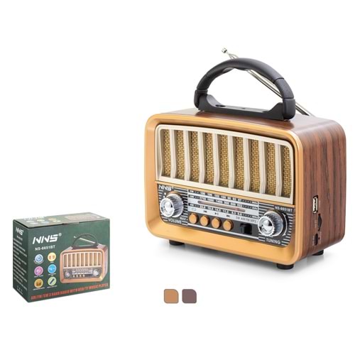 NNS NS6651BT Bluetooth Nostaljik FM Radyo TWS USB TF Taşınabilir Hoparlör