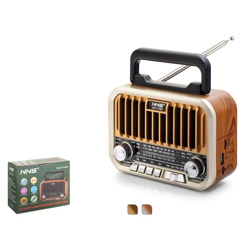 NNS NS7115BT Bluetooth Nostaljik FM Radyo TWS USB TF Taşınabilir Hoparlör