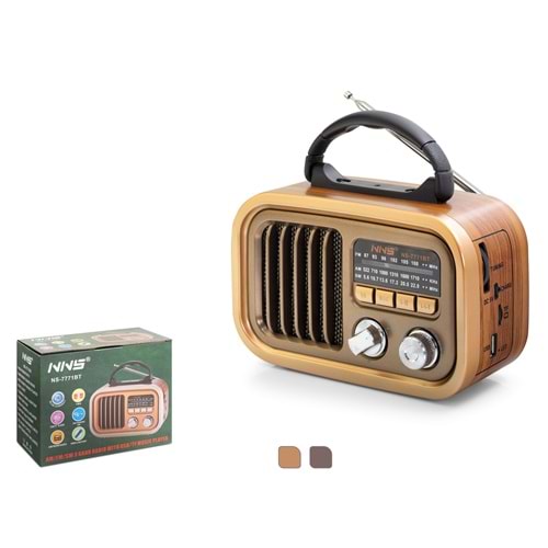 NNS NS7771BT Bluetooth Nostaljik FM Radyo TWS USB TF Taşınabilir Hoparlör