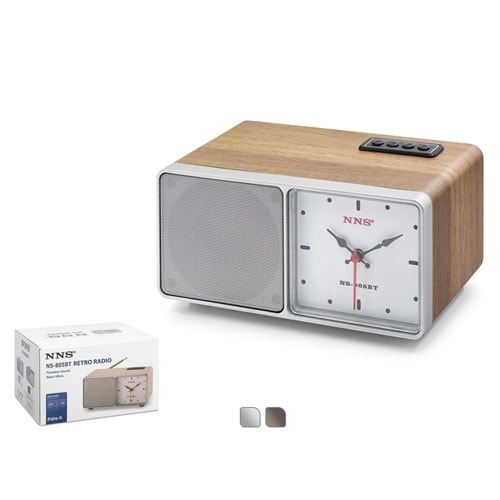 NNS NS805BT Bluetooth Nostaljik FM Radyo Analog Saatli Hoparlör