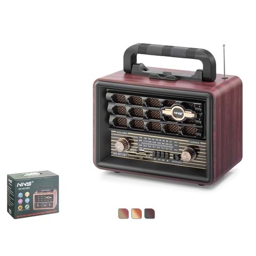 NNS NS8072BT Bluetooth Nostaljik FM Radyo TWS USB TF Taşınabilir Hoparlör
