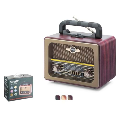 NNS NS8073BT Bluetooth Nostaljik FM Radyo TWS USB TF Taşınabilir Hoparlör