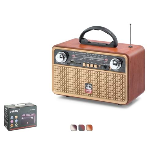 NNS NS8096BT Bluetooth Nostaljik FM Radyo TWS USB TF Taşınabilir Hoparlör
