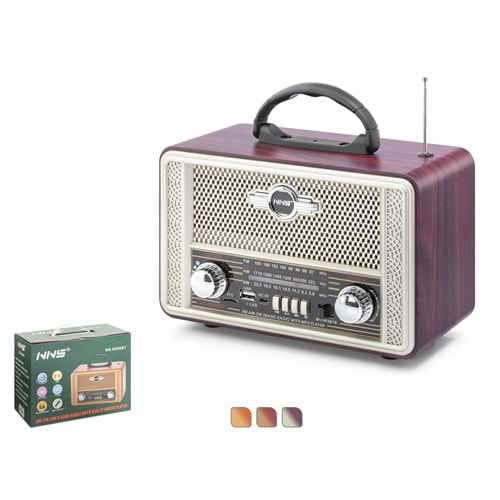 NNS NS8098BT Bluetooth Nostaljik FM Radyo TWS USB TF Taşınabilir Hoparlör