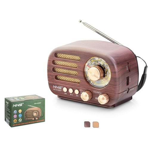 NNS NS8100BT Bluetooth Nostaljik FM Radyo TWS USB TF Taşınabilir Hoparlör