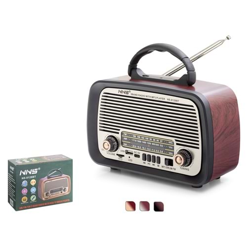 NNS NS8128BT Bluetooth Nostaljik FM Radyo TWS USB TF Taşınabilir Hoparlör