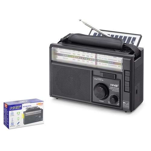 NNS NS9951BTS Bluetooth Nostaljik FM Radyo TWS USB TF AUX Solar Şarjlı Taşınabilir Hoparlör