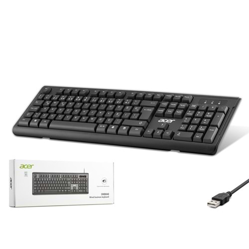 ACER OAK0A0 Standart Klavye Sessiz Tuşlu Siyah