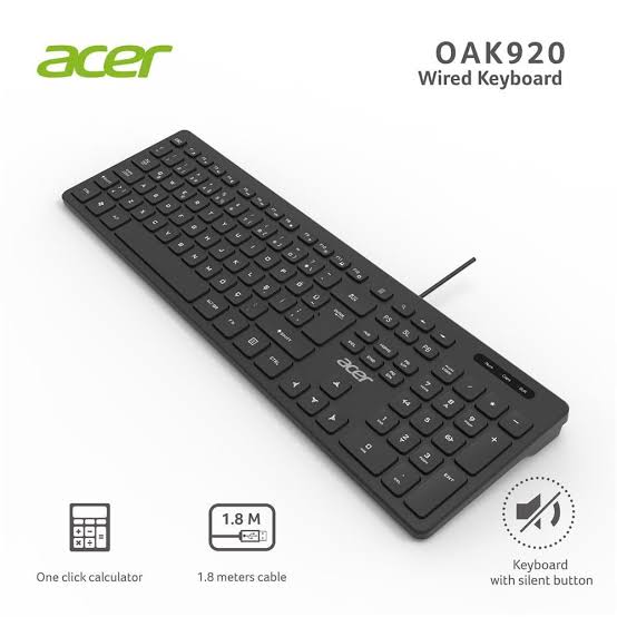 Acer Oak920Kb Kablolu Klavye Q 1.8M Beyaz
