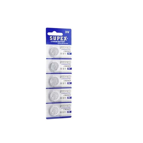 SUPEX SCR2025 3V 3V Lityum Düğme Pil 5’li Paket