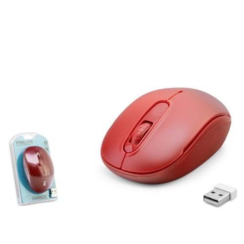 EVEREST SMW666K Kablosuz Mouse 2.4 GHz 1500 DPI Kırmızı