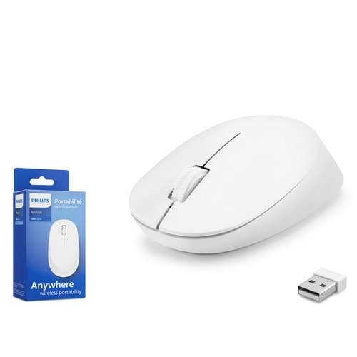 PHILIPS SPK7407 Sessiz Dual Mode Kablosuz Mouse 2.4 GHz Bluetooth 5.0 1600 DPI Beyaz