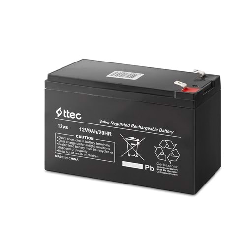 TTEC TT129 12V 9Ah Bakımsız Kuru Tip Akü