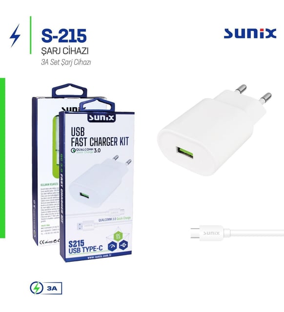 S215 MİCRO USB SUNİX ŞARJ ALETİ