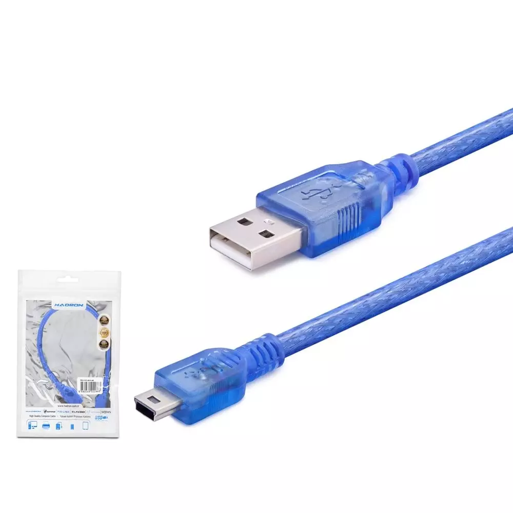 HADRON HDX7548 KABLO V3/5PIN TO USB 30CM TRANSPARENT