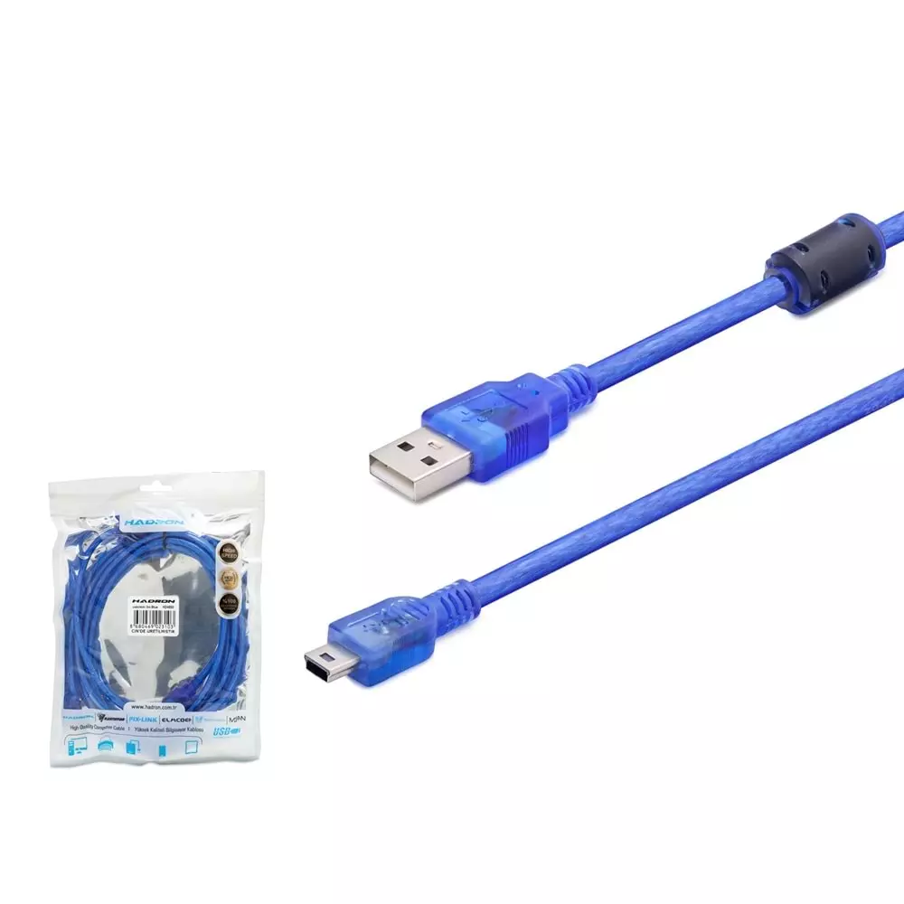 HADRON HDX7556 KABLO V3/5PIN TO USB 1.5MT (PS3 OYUN KOLU UYUMLU)