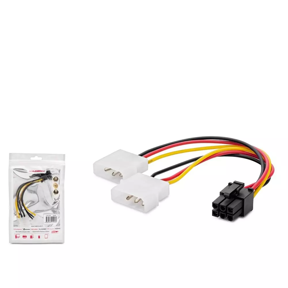 HADRON HN4536 EKRAN KARTI KABLOSU 2*4PIN TO 6PIN 12V