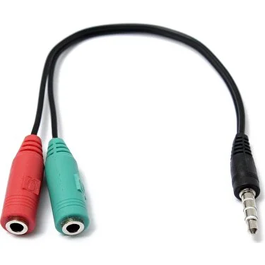 HADRON Kulaklıklı Mikrofon Ayrıştırıcı 3,5mm Splitter Y Kablo PRA-556707-4252