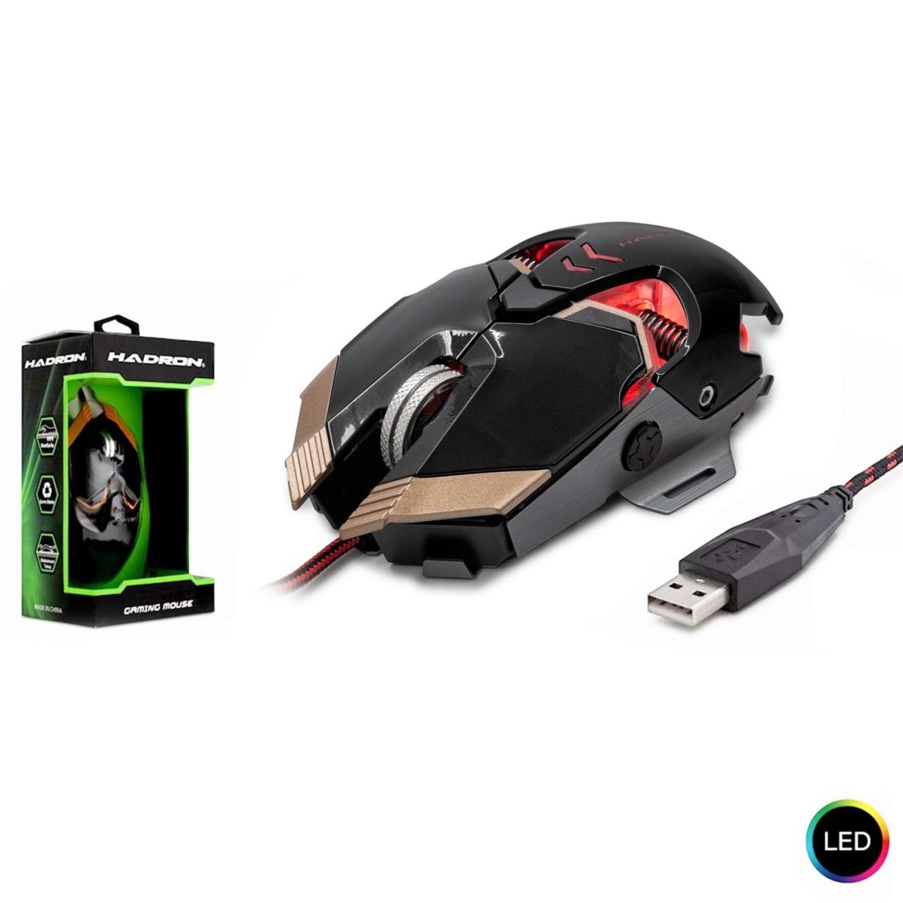 Hadron Oyuncu Mouse Kablolu 3200DPI Ledli Hadron HD-G22