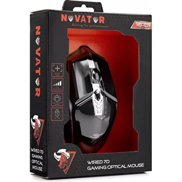 NOVATOR HDG29 MOUSE KABLOLU OYUN USB LEDLİ 3200 DPI