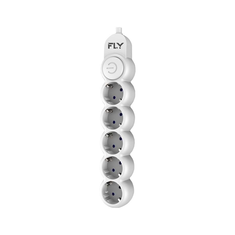 FLY 3394-01 ANAHTARLI TERMAL AKIM KORUMALI 3*PRİZ 2M KUTULU BEYAZ