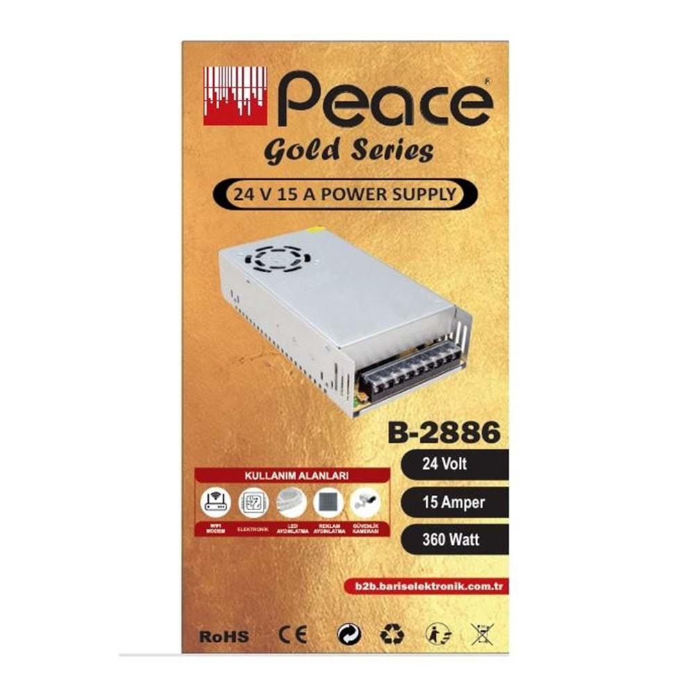 Peace B2886 Metal Adaptör 24V 15A Silver
